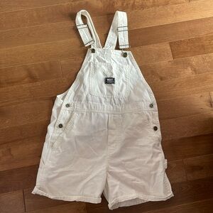 Vans white shorts overalls with pockets